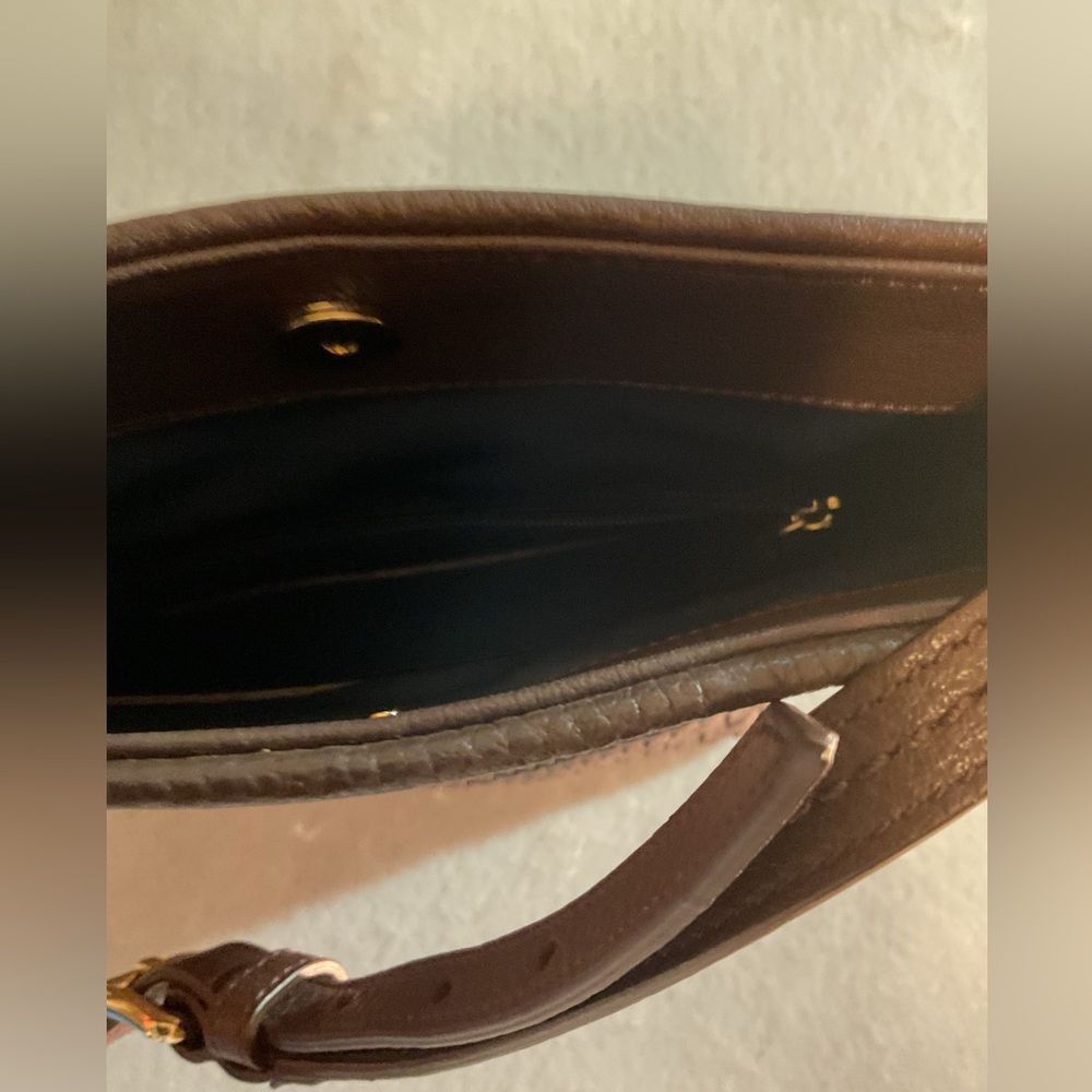 Cole Haan Dark Brown Woven Shoulder Bag - Picture 6 of 6